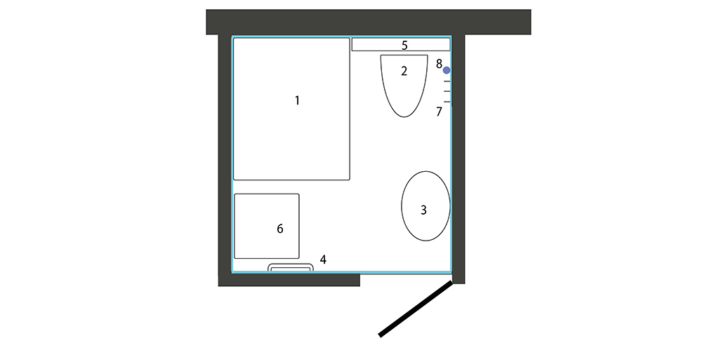Schemat №3: łazienka 3.14 m2